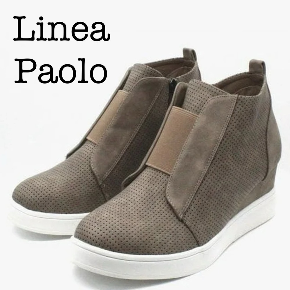 Paolo Brown Ankle Boots with Hidden Wedge and Elastic Panels Size 10